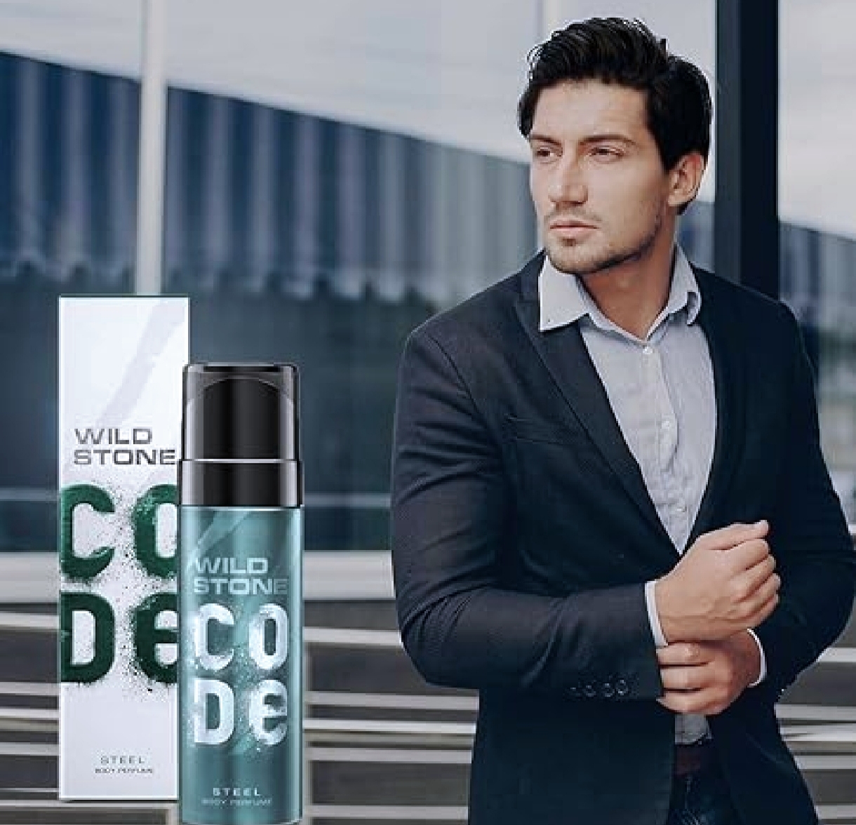 Picture of Wild Stone - Code Steel No Gas Body Perfume For Men, Long Lasting Masculine Fragrance - 120ml