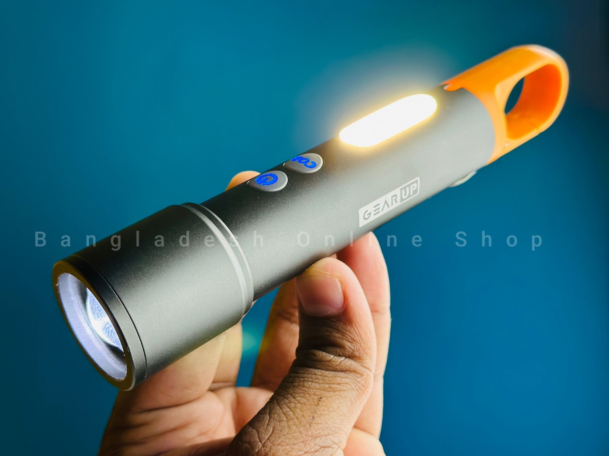 Picture of GearUP K57 Multifunctional Rechargeable Torch, Flashlight Zoomable LED Flashlight.