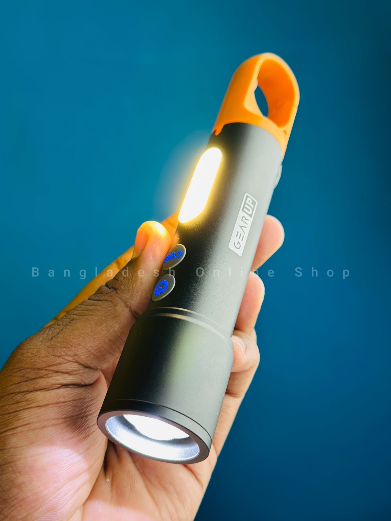 Picture of GearUP K57 Multifunctional Rechargeable Torch, Flashlight Zoomable LED Flashlight.