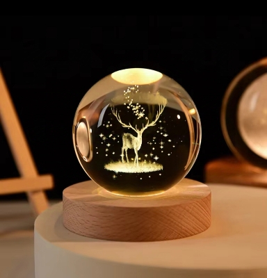 Picture of Color Changing LED 3D Crystal Ball – Deer