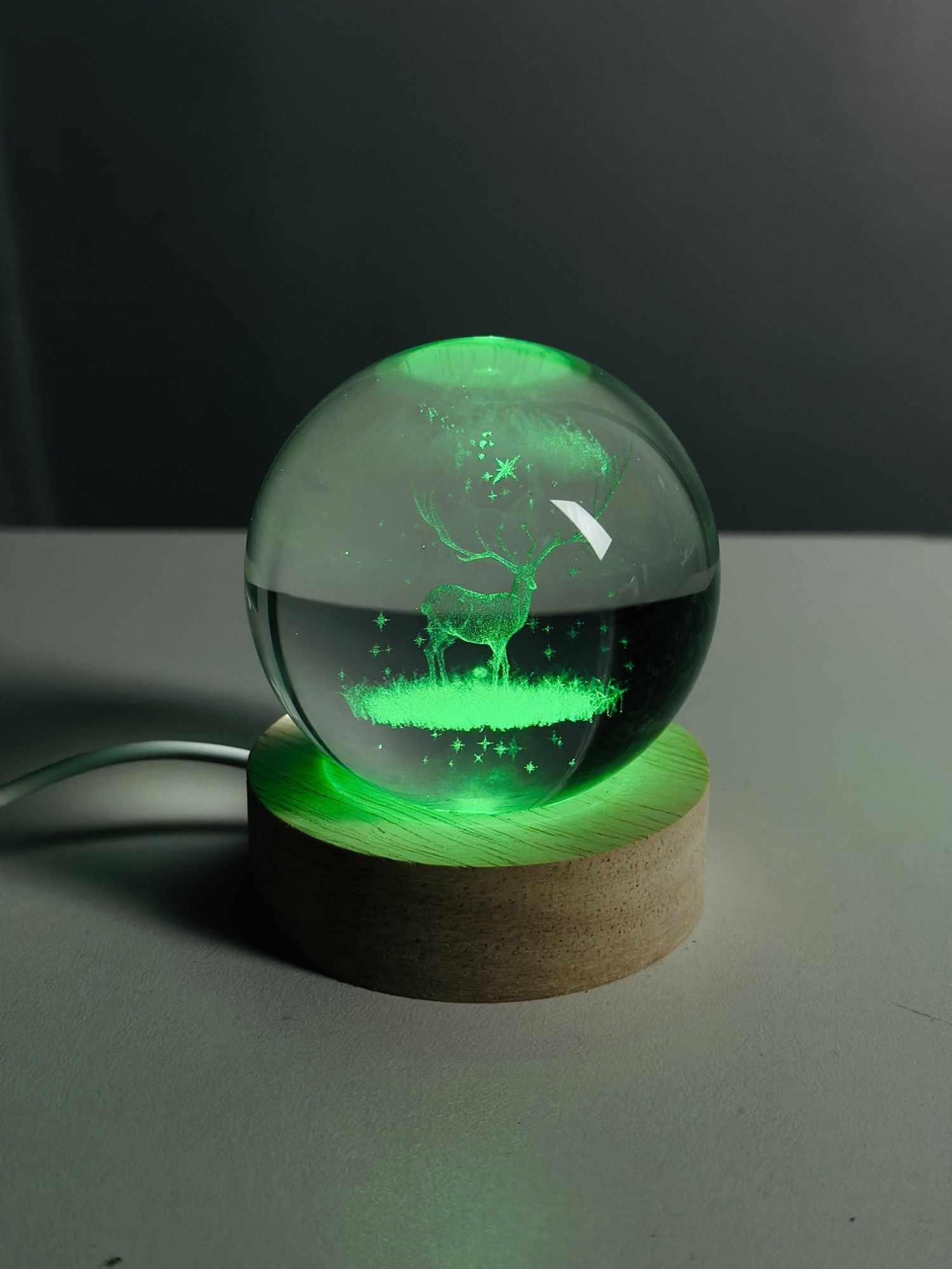 Picture of Color Changing LED 3D Crystal Ball – Deer