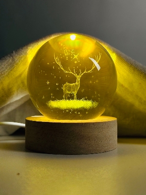 Picture of Color Changing LED 3D Crystal Ball – Deer