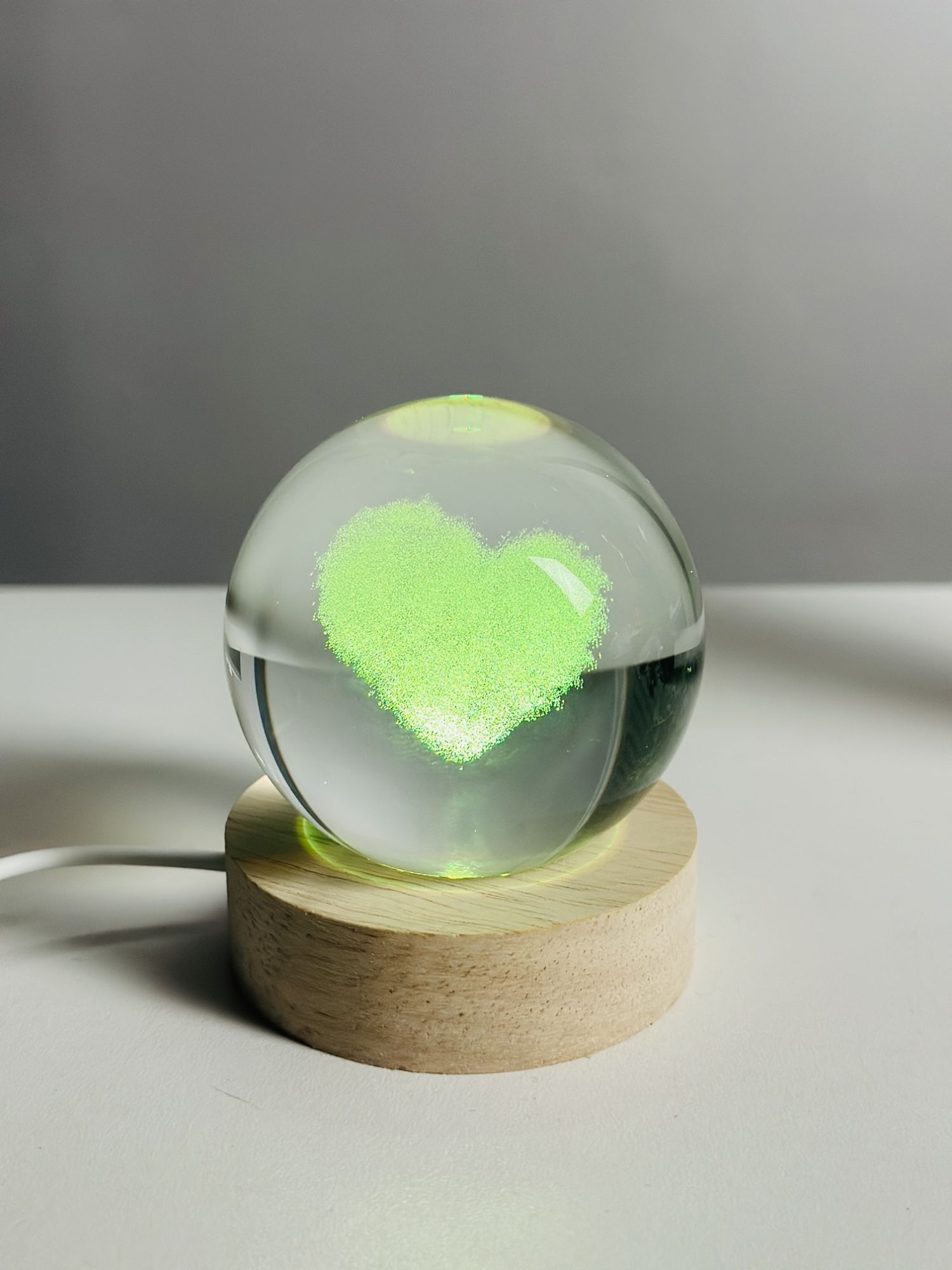 Picture of 3D Color Changing LED Crystal Ball – Cloud Love Shape
