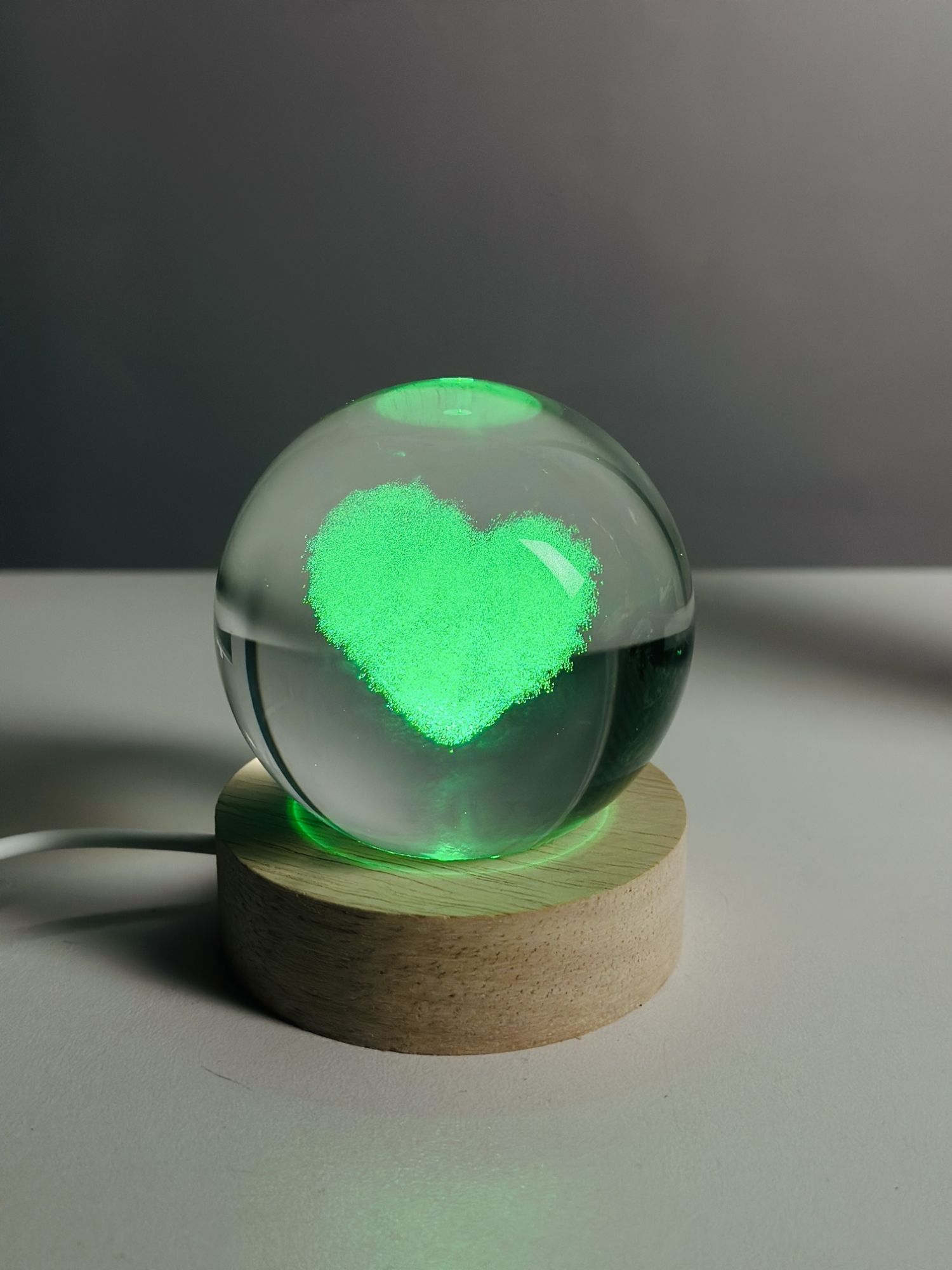Picture of 3D Color Changing LED Crystal Ball – Cloud Love Shape
