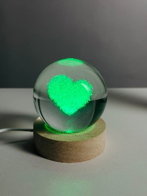 Picture of 3D Color Changing LED Crystal Ball – Cloud Love Shape