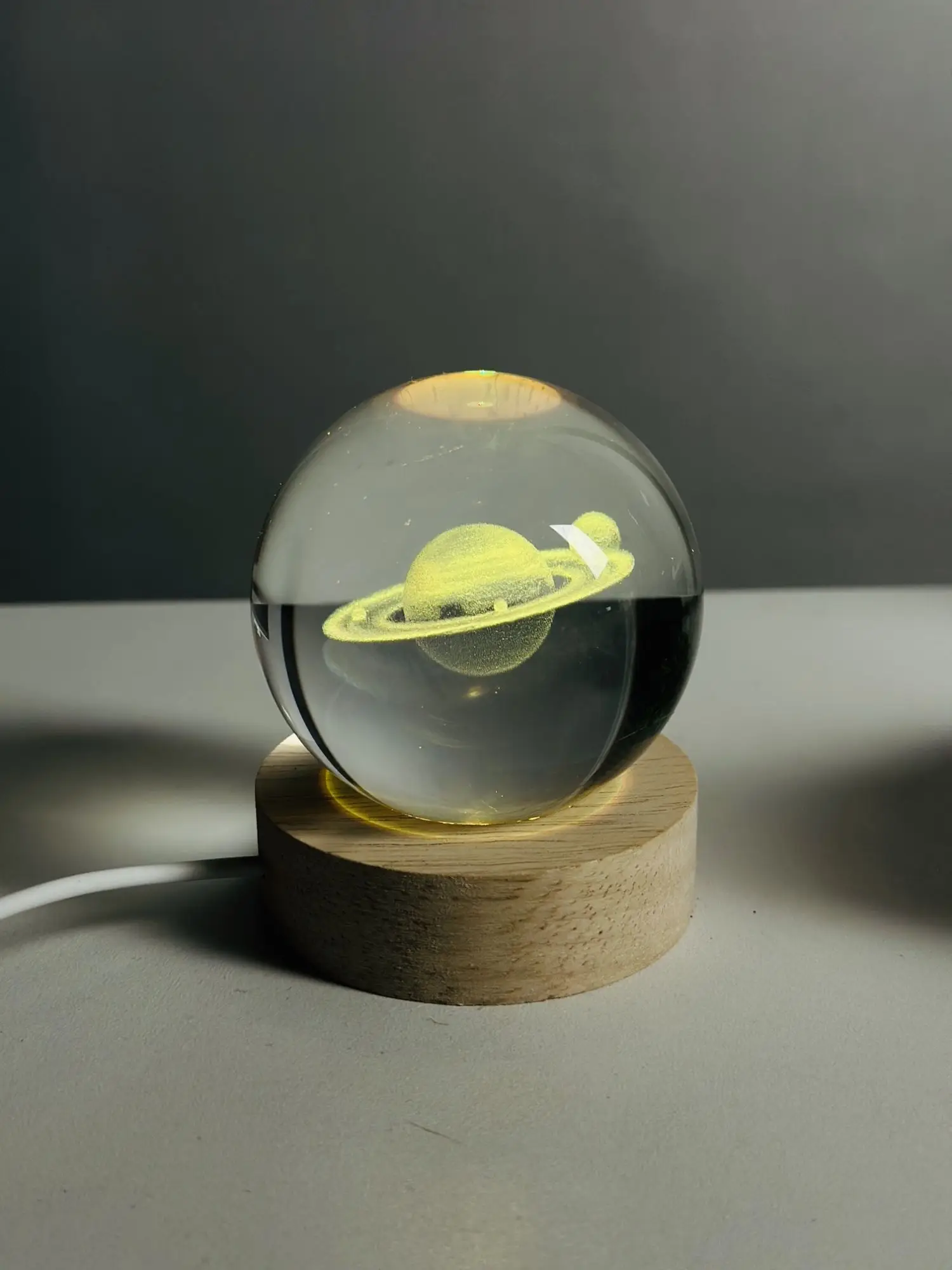 Picture of Color Changing LED 3D Crystal Ball – Saturn