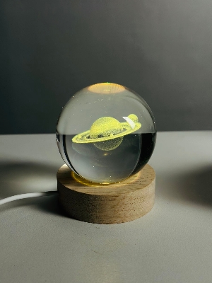 Picture of Color Changing LED 3D Crystal Ball – Saturn