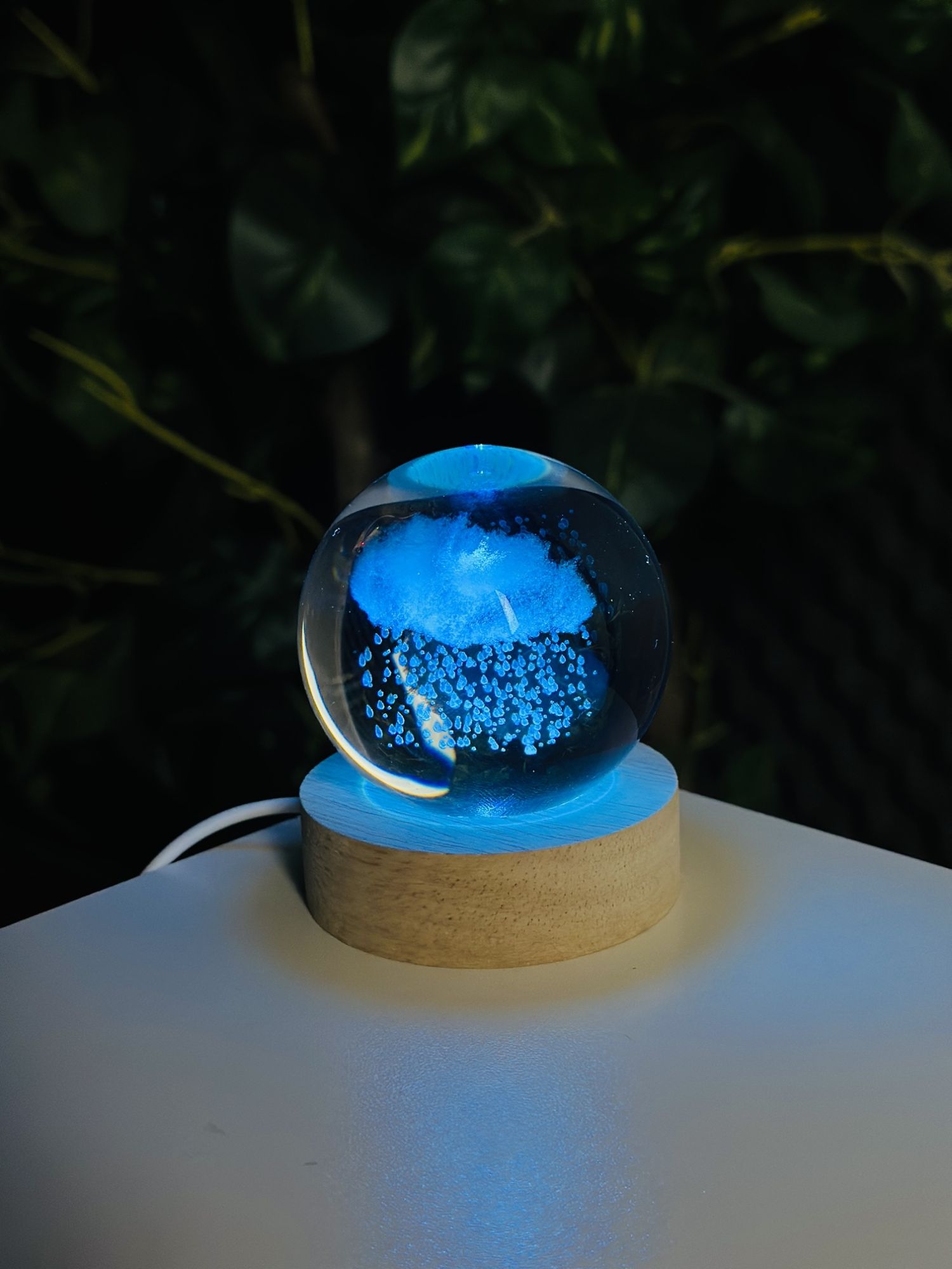 Picture of Color Changing LED 3D Crystal Ball – Rain Cloud