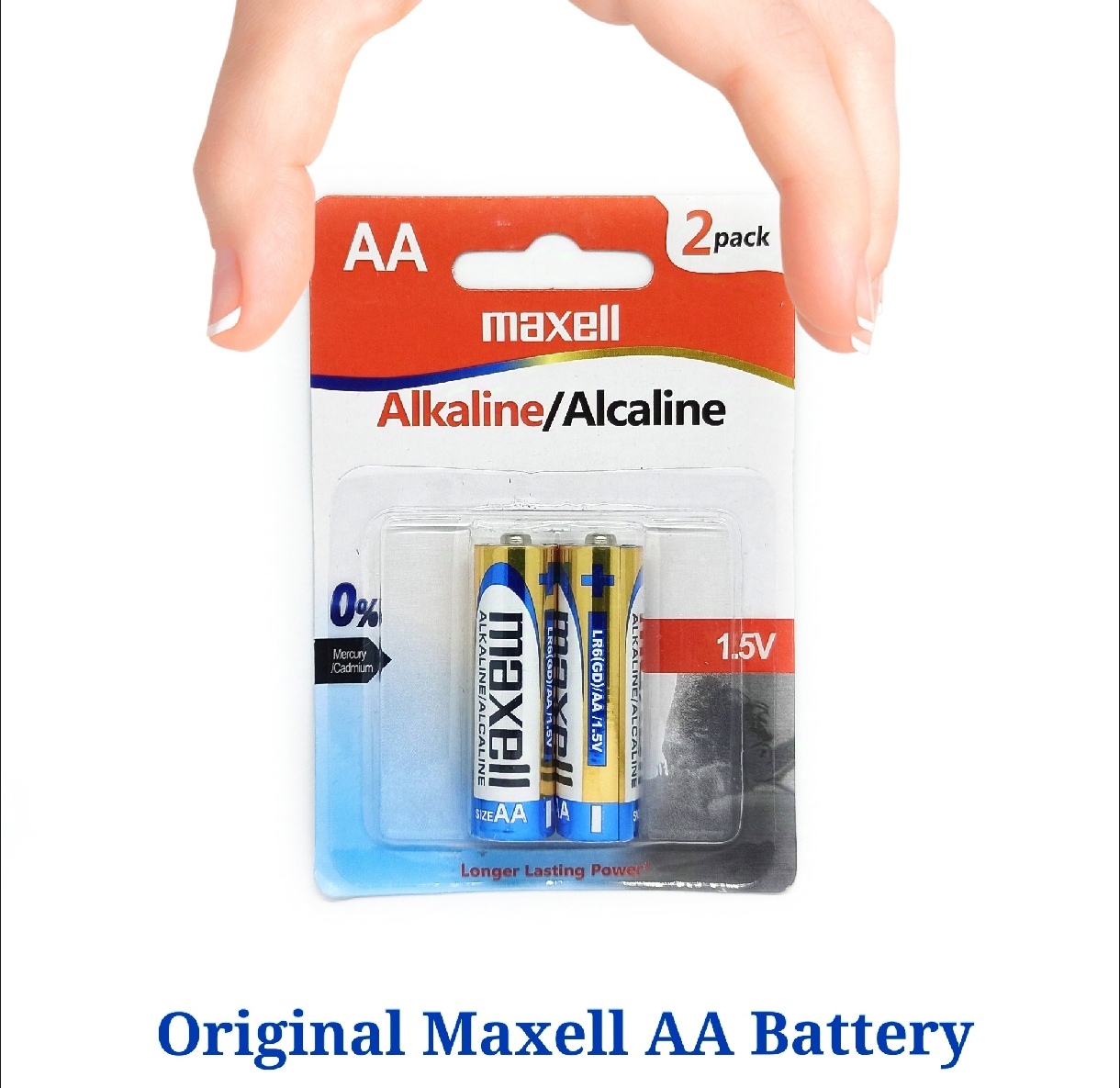Picture of MAXELL LR6 AA 1.5V Long Lasting Original Alkaline Battery - 2 Pcs Pack