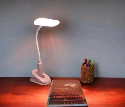 Picture of YAGE YG-T045C Rechargeable Eye Protection Warm Light Adjustable Brightness Flexible Clip Lamp- Pink Colour