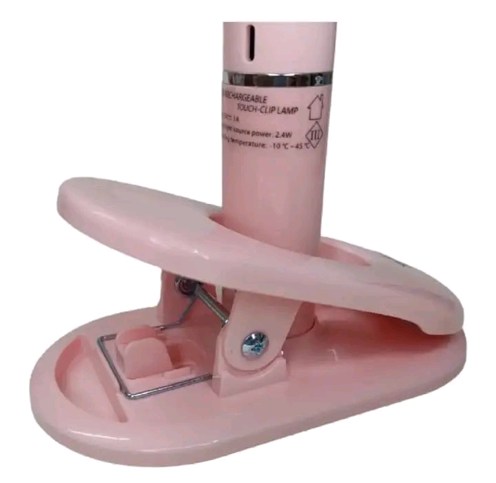 Picture of YAGE YG-T045C Rechargeable Eye Protection Warm Light Adjustable Brightness Flexible Clip Lamp- Pink Colour