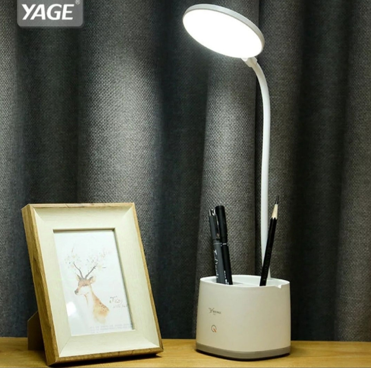 Picture of YAGE YG-T109 Table Lamp Pen Holder Desk Lamp-White colour