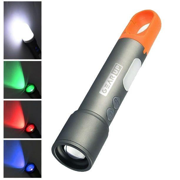 Picture of GearUP K57 Multifunctional Rechargeable Torch, Flashlight Zoomable LED Flashlight-1 ps