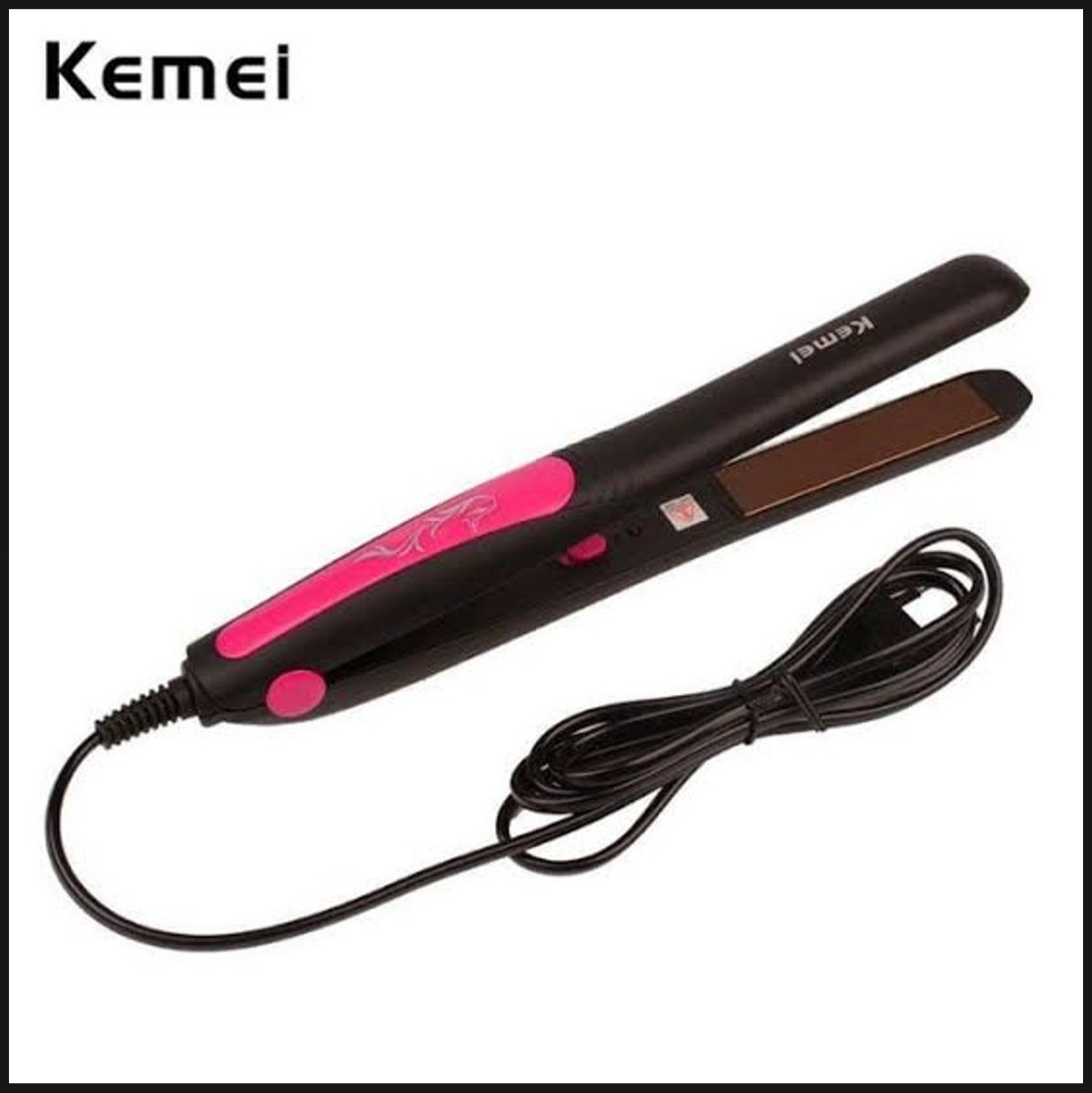 Picture of Kemei Km-328 Professional Hair Straightener - Black and Pink