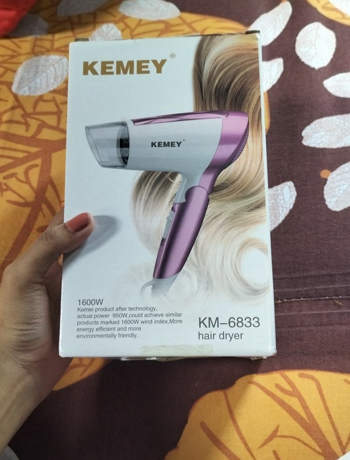 Picture of Kemey Km6833 2 In 1 Electric Foldable Hair Dryer For Women - Hair Dryer