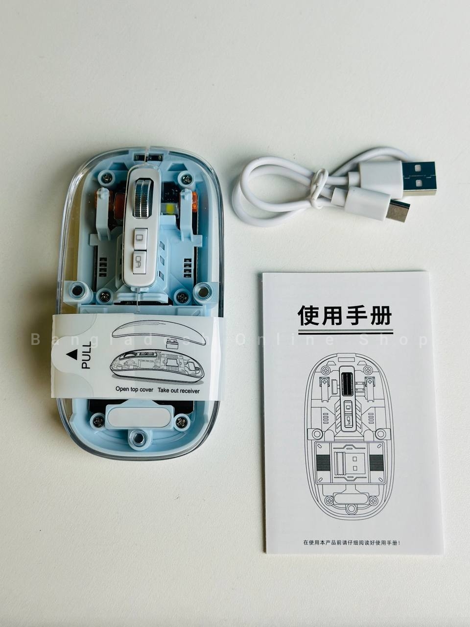 Picture of GearUP WM30 Transparent Crystal 2.4G + Bluetooth Magnetic Wireless Mouse