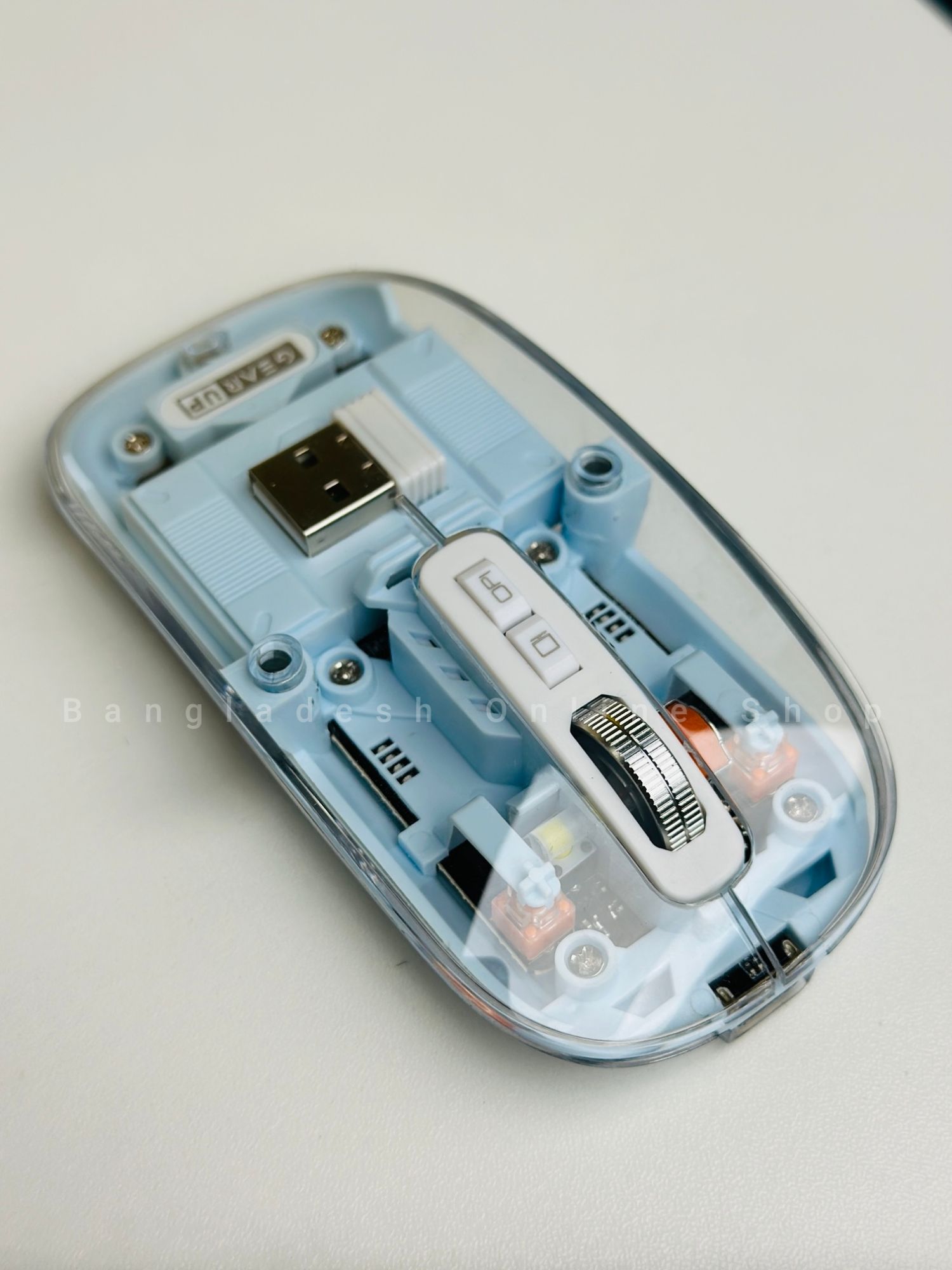 Picture of GearUP WM30 Transparent Crystal 2.4G + Bluetooth Magnetic Wireless Mouse