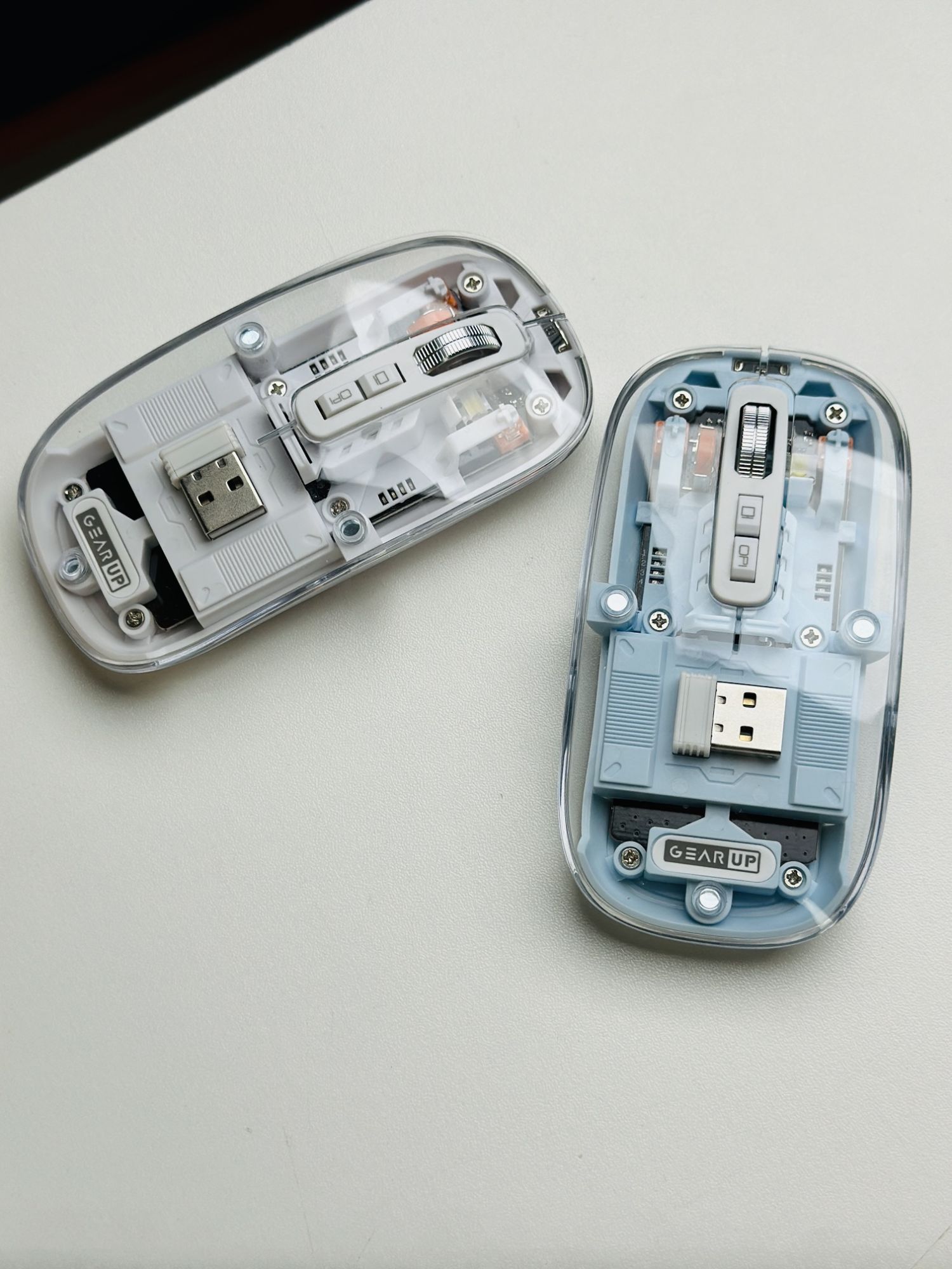 Picture of GearUP WM30 Transparent Crystal 2.4G + Bluetooth Magnetic Wireless Mouse