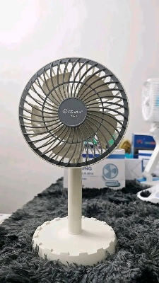 Picture of JY-2218 Mini Rechargeable Fan - 4000mAh Battery, Portable USB Fan, 3-Speed, Quiet & Powerful, Ideal for Home, Office & Travel