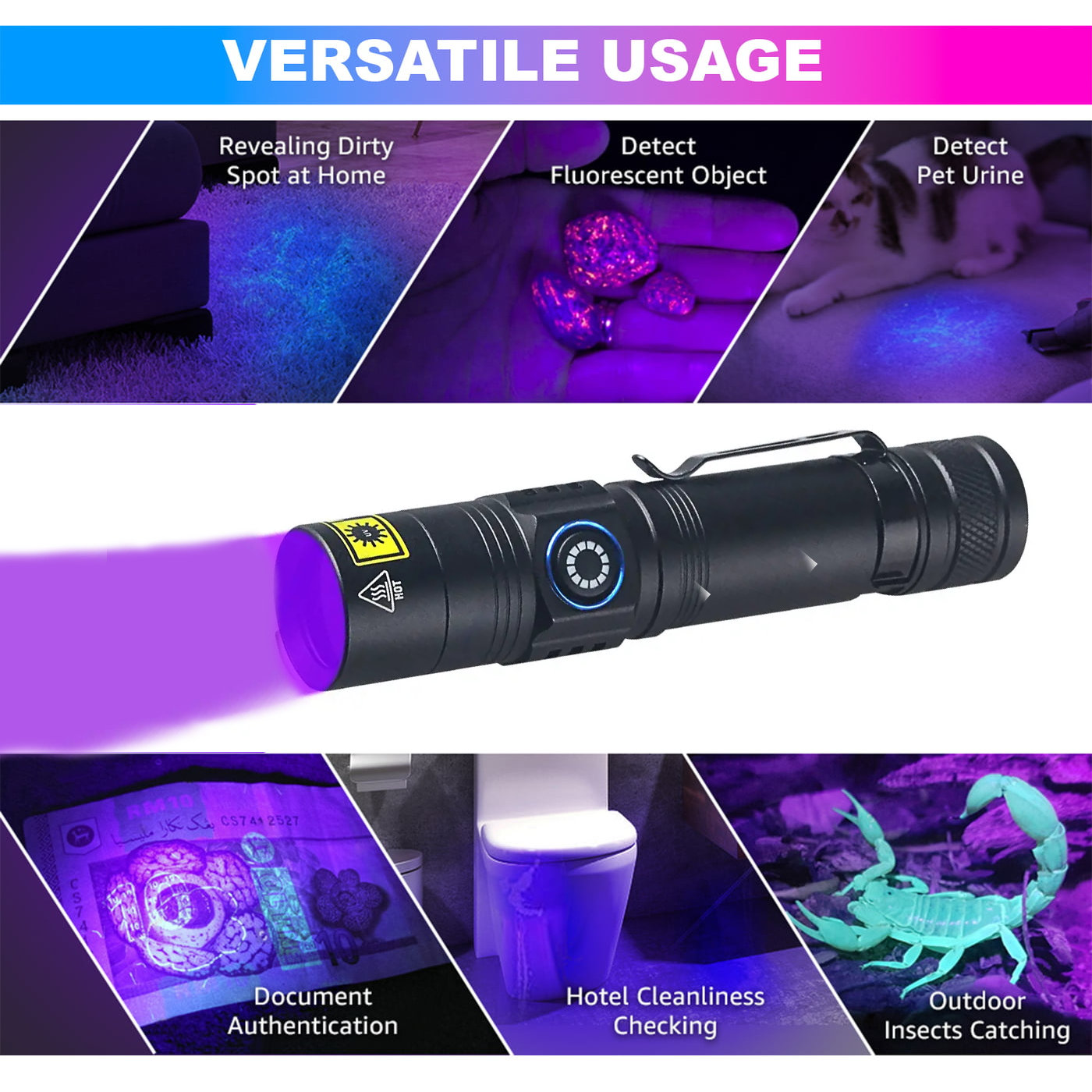 Picture of GearUP UV22 PRO Rechargeable UV Fake Money, Checker, Sunglass UV Checker