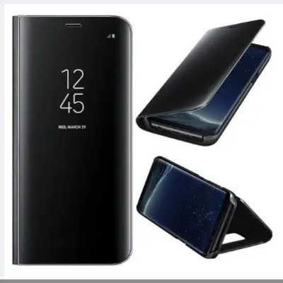 Picture of Samsung Galaxy S10 Lite (2020) / Samsung Galaxy A91 Luxury Clear View Mirror Leather Stand Flip Cover