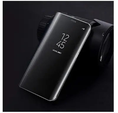 Picture of Samsung Galaxy M30 Smart Luxury Plating Clear View Mirror Leather Stand Flip Cover