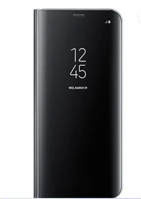 Picture of Flip Cover for Samsung Galaxy A8 Plus 2018 Edition Transparent Clear View Stand Mirror Flip Cover