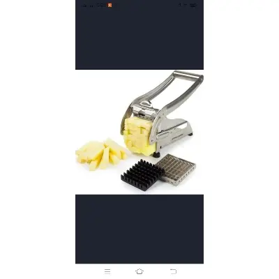 Picture of potato chipper machine,(S)Pink Pari Stainless Steel Potato Chipper with 2 Blades Machine Maker Slicer,tainless Steel Potato Chipper with 2 Blades, Easy Home Made French Fries Machine Chips Cutter, Salad Vegetable & Potato Chipper