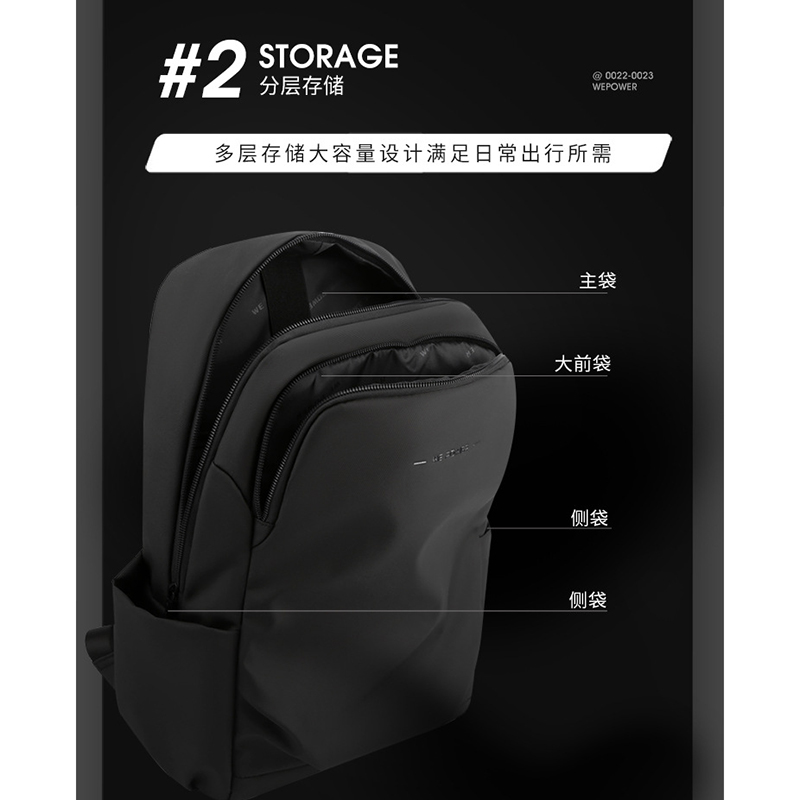 Picture of Wepower New Lightweight Large Capacity Waterproof Backpack - Black