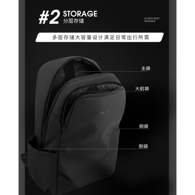 Picture of Wepower New Lightweight Large Capacity Waterproof Backpack - Black