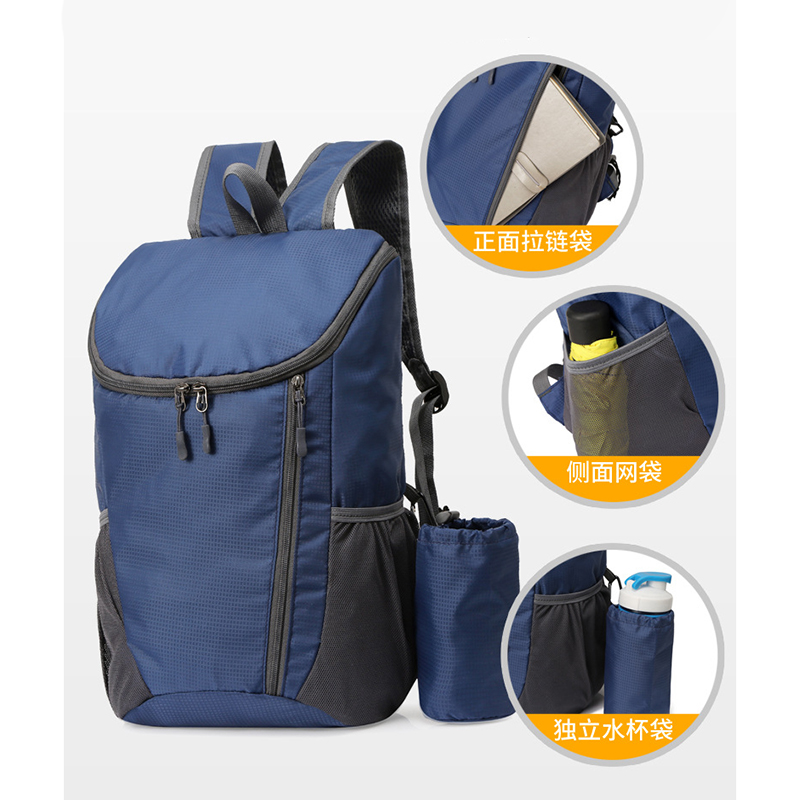 Picture of Multi Pocket Travel Backpack With Detachable Bottle Holder (Black)