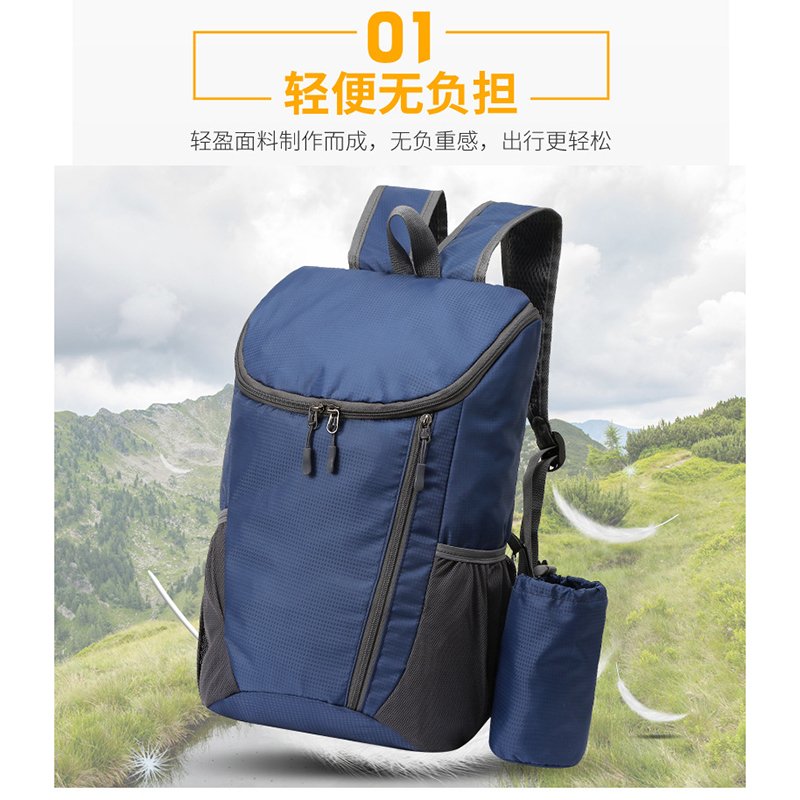 Picture of Multi Pocket Travel Backpack With Detachable Bottle Holder (Black)