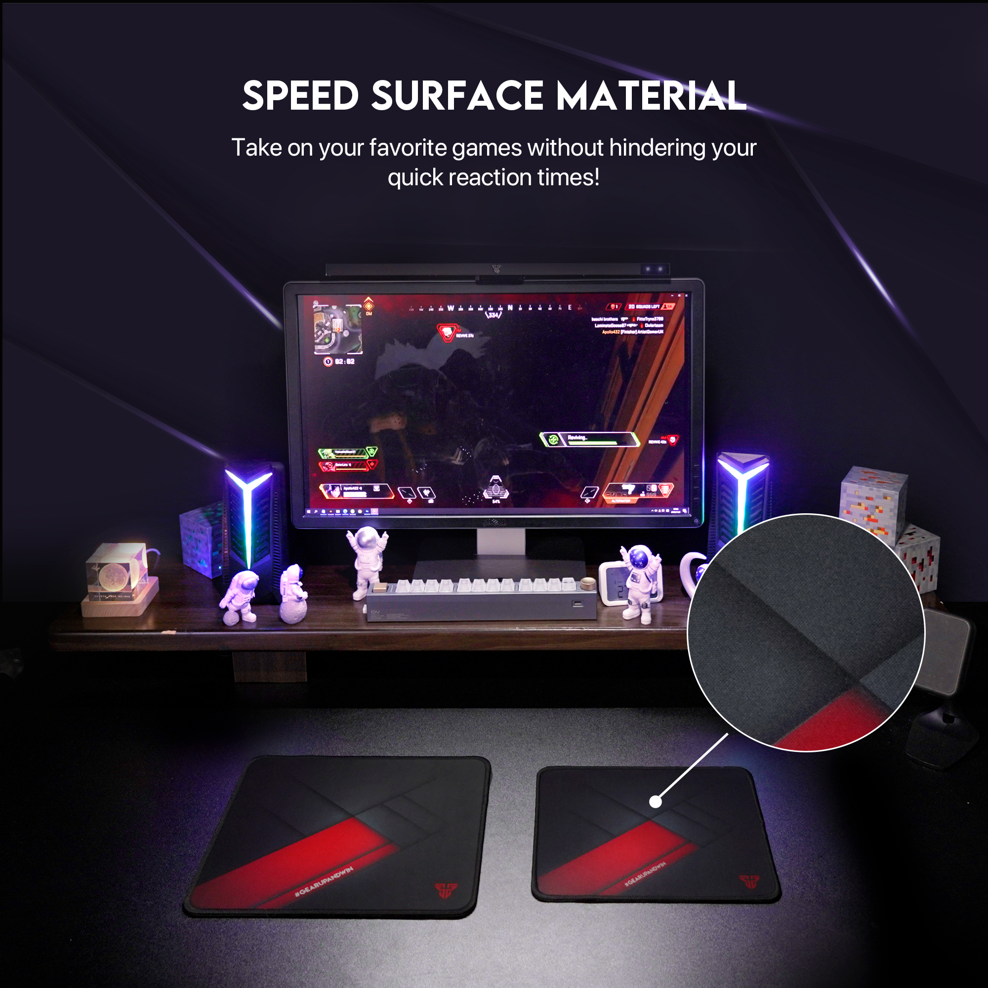 Picture of FANTECH VIGIL MP256 Gaming Mousepad Anti Slip Base With Speed Surface And Anti Fray Stitched Edges For Gaming Gammers Office Home Mouse Pad
