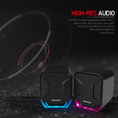 Picture of FANTECH SONAR GS202 RGB LED Speaker 3.5MM PLUG and USB PLUG Gaming Speaker for Game Player Portable Speaker for PC Laptop