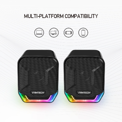 Picture of FANTECH SONAR GS202 RGB LED Speaker 3.5MM PLUG and USB PLUG Gaming Speaker for Game Player Portable Speaker for PC Laptop