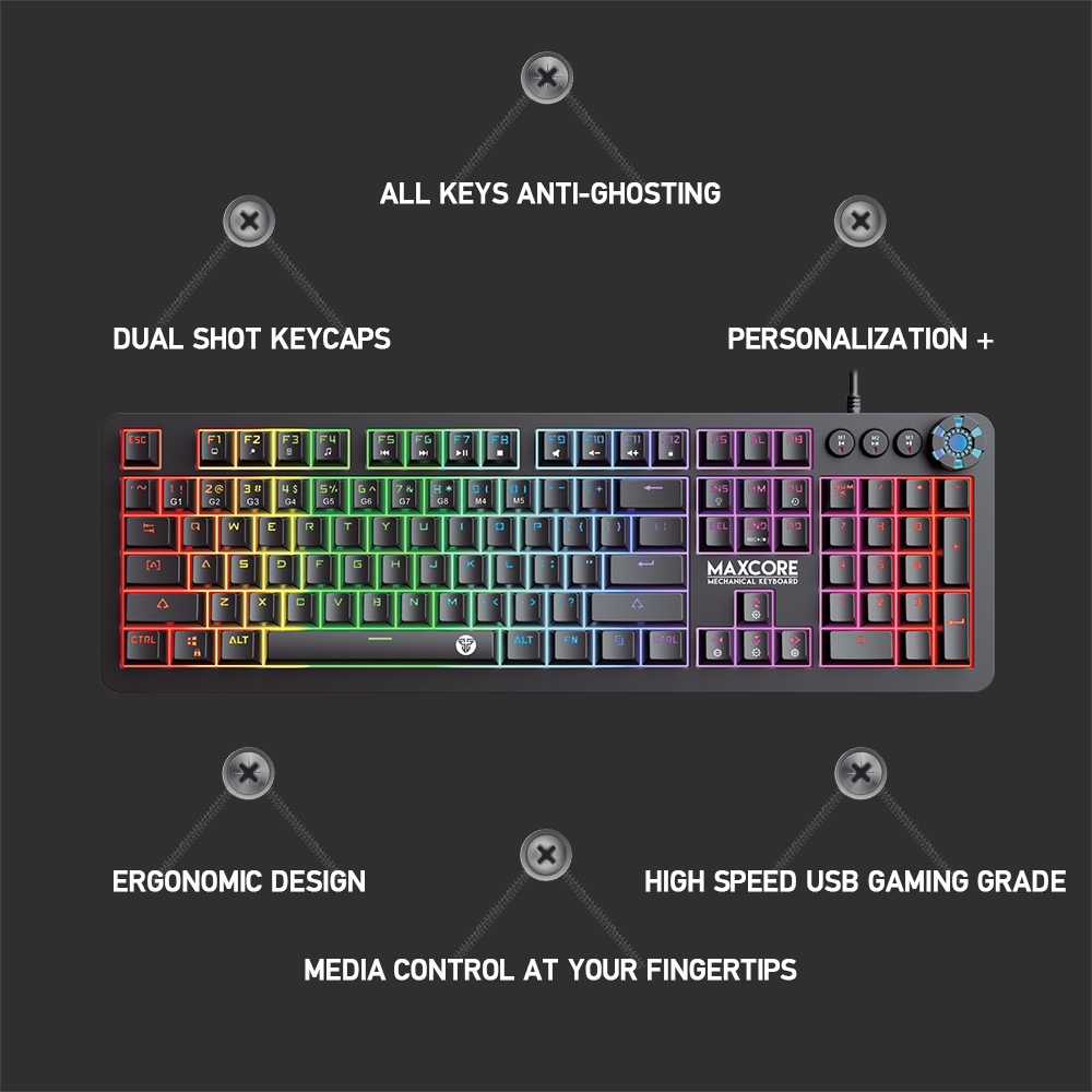 Picture of Fantech MK852 Max Core RGB Mechanical Switch Gaming Keyboard- 104 Keys