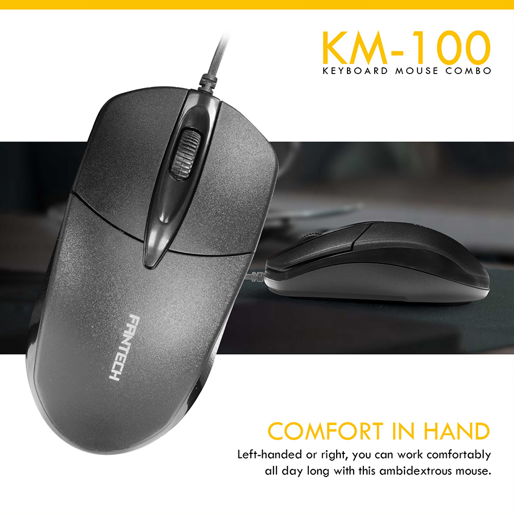 Picture of FANTECH KM100 STANDARD OFFICE KEYBOARD MOUSE COMBO