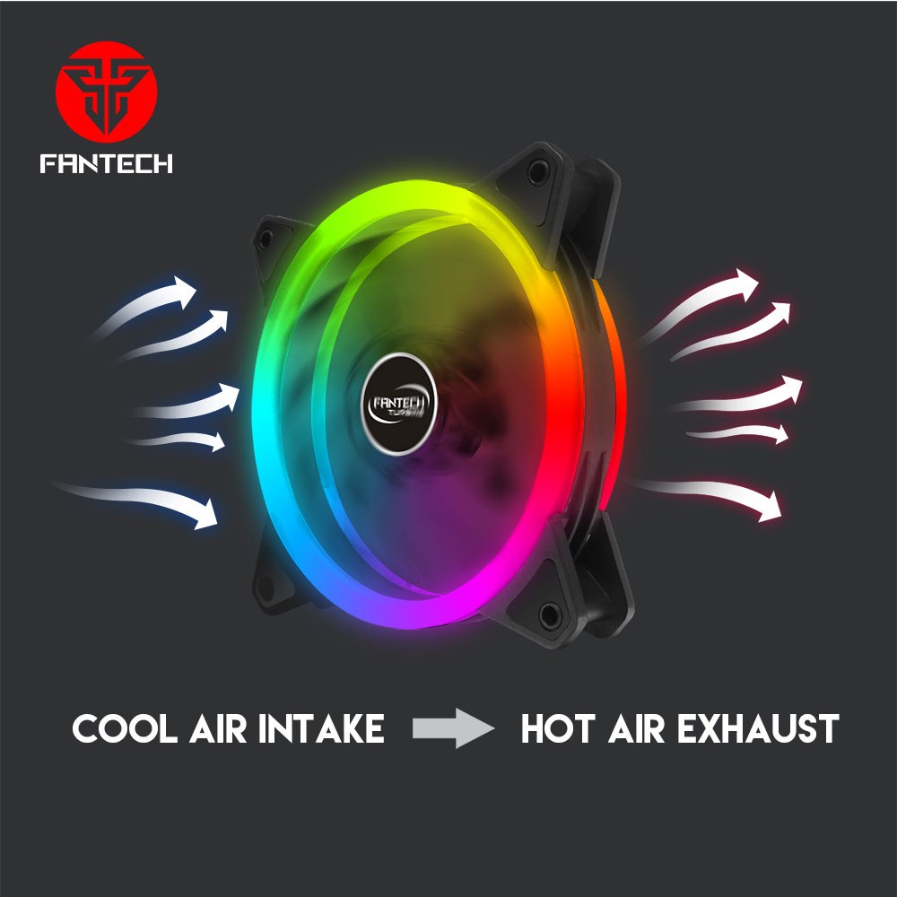 Picture of FANTECH FB-301 Fan Cooler 120mm Turbine 124/301 For Computer Dual RGB Cooling Fan for computer Silent With IR Remote Control PC Fans/Optional Controller