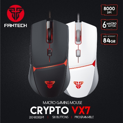 Picture of FANTECH CRYPTO VX7 Gaming Mouse 7000DPI and 6 Buttons Macro Huano 10M Switch Game RGB Wired Mouse For Laptop PC Gamer Mice