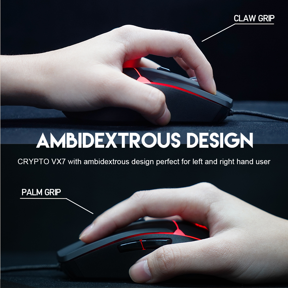 Picture of FANTECH CRYPTO VX7 Gaming Mouse 7000DPI and 6 Buttons Macro Huano 10M Switch Game RGB Wired Mouse For Laptop PC Gamer Mice