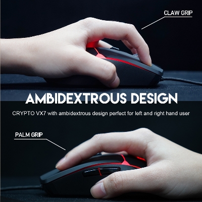 Picture of FANTECH CRYPTO VX7 Gaming Mouse 7000DPI and 6 Buttons Macro Huano 10M Switch Game RGB Wired Mouse For Laptop PC Gamer Mice