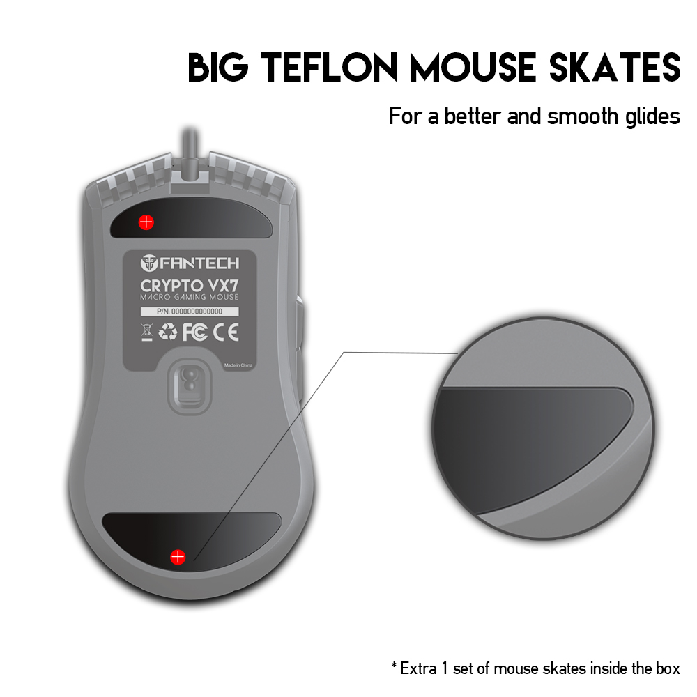 Picture of FANTECH CRYPTO VX7 Gaming Mouse 7000DPI and 6 Buttons Macro Huano 10M Switch Game RGB Wired Mouse For Laptop PC Gamer Mice