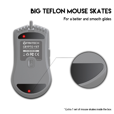 Picture of FANTECH CRYPTO VX7 Gaming Mouse 7000DPI and 6 Buttons Macro Huano 10M Switch Game RGB Wired Mouse For Laptop PC Gamer Mice