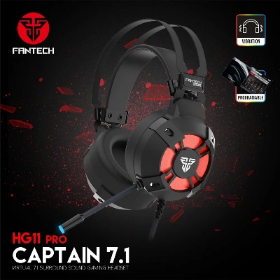Picture of FANTECH HG11 PRO RGB Gaming Headphone Virtual 7.1 Channel Surround Vibration Bass Stereo Gaming Headset Microphone USB Earphone
