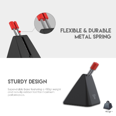 Picture of FANTECH MB01 PRISMA Mouse Bungee Cable Management Device Height Adjustable 9 Steps Material ABS Non Slip Rubber Base Black