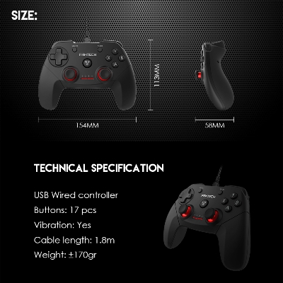 Picture of FANTECH REVOLVER GP12 Gamepad Wired PC Game Controller Joystick Dual Vibration For Windows PC PS3 Playstation Android
