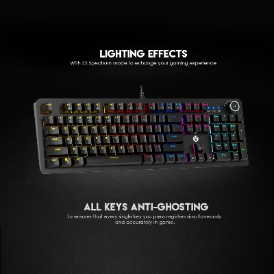 Picture of FANTECH MK853 Mechanical Keyboard Blue/Red Switch Ergonomics Backlit USB Wired Gaming Keyboard With Hand Rest For Laptop PC