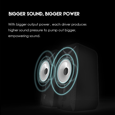 Picture of FANTECH GS301 TRIFCTA Wireless BT 5.0 Speakers Dual Mode 3.5mm Wired stereo Surround Music RGB Speakers for PC Laptop Phone TV