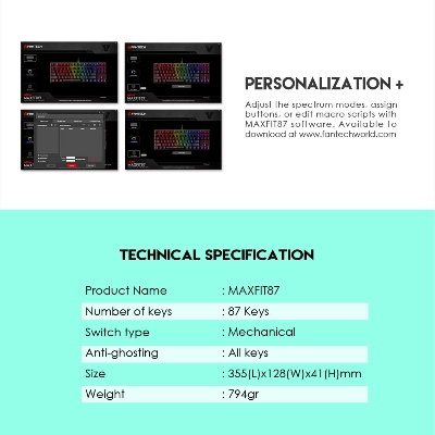 Picture of FANTECH MK856 MAXFIT87 RGB MECHANICAL KEYBOARD