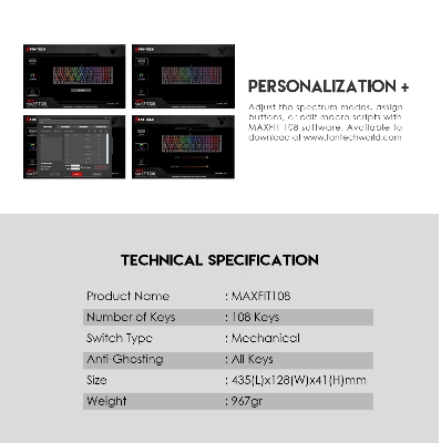 Picture of FANTECH MK855 MAXFIT108 RGB MECHANICAL KEYBOARD